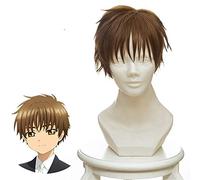 Card Captor Sakura CLEAR CARD LI SYAORAN Cosplay perruque 30 cm courte droite synthétique cheveux perruque pour homme garçons Costume fête perruque marron