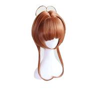 Card Captor Sakura Kinomoto Sakura Brown Short Straight Bangs Bob Anime Cosplay Wig Women Girls' Party Wigs