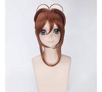 Card Captor Sakura Kinomoto Sakura Cosplay perruques marron droit clair carte perruques cheveux synthétiques Perucas Cosplay perruque + casquette de perruque gratuite
