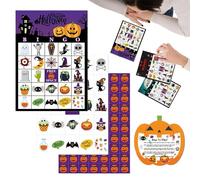 Card Games, Bingo Play Set, 7x5 inches 24-Player Travel-Friendly Social Educational Activities, Table Toy for Halloween Family Gatherings, Camping Trips, Vacation Fun, Classroom and Homeschool Use