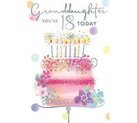 Card Granddaughter 18th 18 Today Bougies pour gâteau d'anniversaire Inscription Happy Birthday