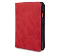 Card Guardian - Classeur 9 poches Premium + avec fermeture éclair pour 504 cartes - Poches latérales pour jeux de cartes à collectionner TCG (rouge)