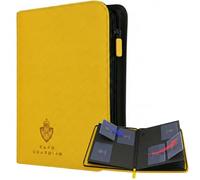 Card Guardian - Classeur à 4 poches avec fermeture éclair pour 160 cartes - Poches latérales - Compatible avec les cartes de sport et à collectionner TCG (jaune)