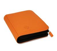 Card Guardian - Classeur de qualité supérieure à 4 poches avec fermeture éclair pour 160 cartes - Poches latérales pour jeux de cartes à collectionner TCG (Orange)