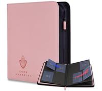 Card Guardian - Classeur Premium à 4 poches avec fermeture éclair pour 160 cartes - Poches à chargement latéral - Compatible avec cartes de sport et cartes à collectionner TCG (Rose)