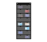 Card Holder Wall Mount, 3x5 Inch Sticky Note with Storage Sleeve Design, Or | Classroom Pocket Chart for Administrators Teachers Educators Home Office Garage Warehouse Library Study