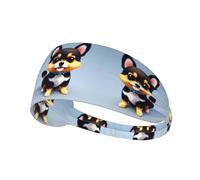 Card Love Fancy Puppy Bandeau de sport élastique unisexe doux et respirant en polyester à absorption rapide