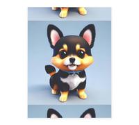 Card Love Fancy Puppy Crystal Stickers, Glitter Star Heart Shiny Transparent Decals for Mobile Phone Cases Laptop
