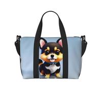 Card Love Sac de sport fantaisie en forme de chiot pour voyage - Sacs de voyage légers Oxford pour articles personnels pour femmes, sacs de sport idéaux pour homme, Noir , Taille unique