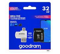 Card Memory with Adapter and Card Reader GOODRAM All in One M1A4-0320R12 (32GB, Class 10, Adapter, Memory Card, MICROSDHC Card R