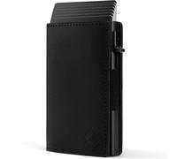 CARD Nine! Étui pour cartes magnétiques S - Portefeuille fin de qualité supérieure - Avec protection RFID - Portefeuille pour homme - Avec fermeture magnétique (cuir Crazy Horse noir, compartiment à