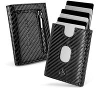 Card Nine! Portefeuille Fin avec Protection RFID - Porte-Cartes de Crédit Intelligent pour Homme et Femme (Carbone)