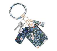 Card Wallet, Credit Card Holder, Thin Card Case, Small Card Wallet, Cute Floral Credit Card Holder Wallet for Women with Coin and Key Storage Slim PU Leather Wallet for Travel, Compact Floral Card