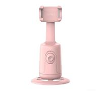 Cardan de téléphone, pour Smart 360 degrés Auto Face Tracking Cardan sans application Angle réglable Anti Secouement Intelligent AI Reconnaissance faciale 360 degrés (Rose)