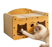 Cardboard Cat House - Density Board Corrugated Paper 51x28x24cm | Interactive Non-Slip Multi-Functional Couch with Ball, Cat Scratching Board | Ideal for Home, Indoor, Outdoor Play, Training