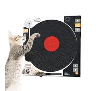 Cardboard Cat Scratcher - Style Retro Record Player, Catnip Infused Pad | Protège les meubles des dommages causés par les griffes, le jouet interactif à balle de swing de printemps, le tableau de grat