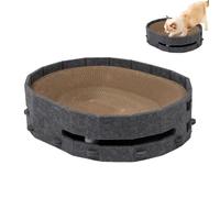 Cardboard Scratch Pad - Grattoir pour chat - Jeu pour animaux de compagnie - Grattoir interchangeable avec jouet - Tampon de grattage amovible - Jouet à gratter amovible avec cloches