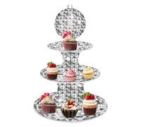 Cardboard Tower | 3-Layer Cake Holder Tower - Stands Display Holder Silver Spotlight Pattern Design for Birthday Parties, Parties