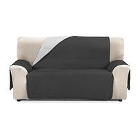 Cardenal Textil RUBÍ Couvre Canapé Bicolore Réversible, Polyester 2 Places Gris Noir