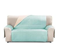 CARDENAL TEXTIL Rubí Couvre Sofa Bicolore Réversible, Polyester, Aigue-Marine, Écru 3 Places
