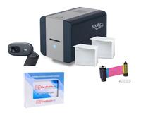 Cardholdir ID Easy Badges Solid 210 Imprimante de badges d'identité | Avec logiciel débutant, webcam HD et tout ce dont vous avez besoin pour concevoir et imprimer 200 cartes d'identité, imprimante de
