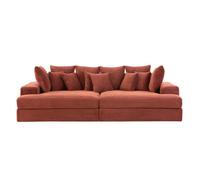 CONCEPT USINE | Canapé 4 Places Cardiff Velours Côtelé Terracotta | Modules Symétriques | Coussins Déhoussables | Assise Profonde Confort Mi-Ferme | Design Chic et Décontracté | Structure Bois Massif