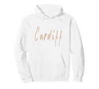 Cardiff Pays de Galles Design Vintage élégant Sweat à Capuche, Unisexe pour Adultes, Blanc, L