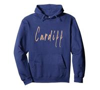 Cardiff Pays de Galles Design Vintage élégant Sweat à Capuche, Unisexe pour Adultes, Bleu Marine, XXL