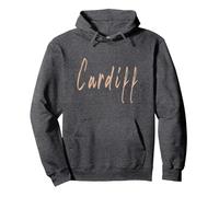 Cardiff Pays de Galles Design Vintage élégant Sweat à Capuche, Unisexe pour Adultes, Chiné Foncé, L