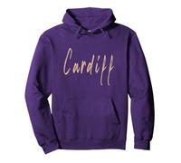 Cardiff Pays de Galles Design Vintage élégant Sweat à Capuche, Unisexe pour Adultes, Violet, S
