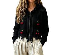 Cardigan à capuche décontracté en tricot classique décontracté | Cardigan ouvert sur le devant. Col zippé sur le devant. Capuche attachée. Facile à assortir avec des jeans