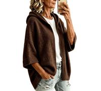 Cardigan à capuche ouvert sur le devant en tricot à manches trois-quarts | Le design à capuche ouvert sur le devant et les manches trois-quarts font de ce cardigan une couche décontractée pour les