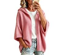 Cardigan à capuche ouvert sur le devant en tricot à manches trois-quarts | Le design à capuche ouvert sur le devant et les manches trois-quarts font de ce cardigan une couche décontractée pour les