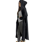 Cardigan à capuche pour femme - Manteau d'hiver épais - Cardigan long en tricot épais - Cardigan à manches longues - Veste à capuche pour femme - Manteau d'extérieur en tricot (disponible en grande