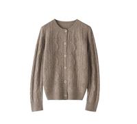 Cardigan à col rond pour femme - Automne et hiver - Style vintage - Pull confortable en cachemire, 112, M