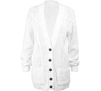 Cardigan à manches longues en tricot torsadé pour femme - Blanc - 44