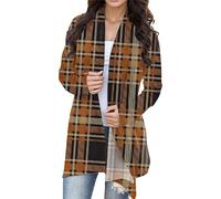 Cardigan à manches longues pour femme avec poches, style léger et décontracté pour les femmes soucieuses de la mode, marron, S