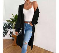 Cardigan à manches longues uni, cardigan bordeaux décontracté pour tous les jours, cardigans longs pour femmes, gilet long en tricot L,M,S,XL,XSUnicoloreÉtoffe