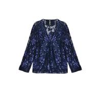 Cardigan brodÃ© fleuri femme Mat Fashion Bleu TU
