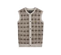 Cardigan brossÃ© sans manches Lyle & Scott Intarsia Gris L