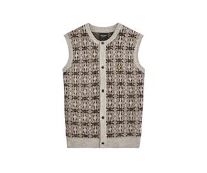 Cardigan brossé sans manches Lyle & Scott Intarsia Gris 2XL