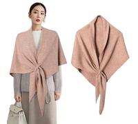 Cardigan Châle En Laine Tricoté For Femme, Mélange De Laine Pashmina, Écharpe Triangulaire, Pull En Tricot, Cover-Up For L'automne Et L'hiver(Camel)