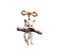 Cardigan Clip Niedliche kleine Tierbrosche, Katze, die Äste klettert Welpenbär spielt, Anstecknadel, Kleidungsnadel, Unisex, Party, Urlaub, bestes Geschenk Anstecker (A, One Size)