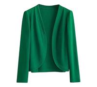 Cardigan court 2026 pour femme, col en V, boutonné, manches longues, jupe en tricot de soie glacée, cardigan épais, Vert, XXL