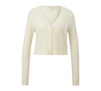 Cardigan court à structure côtelée femme QS Blanc 2XL