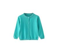 Cardigan de couleur unie pour filles - Pull décontracté à manches longues boutonné - Veste à épaules tombantes - Tenue de rentrée scolaire - Vêtements d'extérieur d'automne et d'hiver, vert menthe, 11