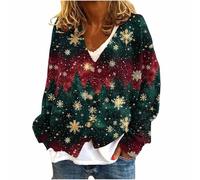 Cardigan de Noel Femme Ouvert Avant Tricoté Manches Longues Pulls de Noël Décontracté avec Boutons Femmes Pull en Flanelle à Manches Longues Ugly Christmas Cardigan Jumper Vêtements Cadeau Noel