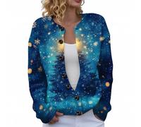 Cardigan De Noël pour Femme Imprimé De Noël Gilet en Tricot Ouvert Bouton Cardigan À Manches Longues Pull De Noel Décontracté Veste Surdimensionné Christmas Sweater Multicolores Classique Manteau