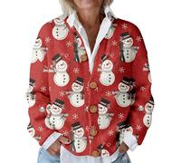 Cardigan de Noël pour femme - Manteau apocalypse boutonné - Cardigan tricoté à manches longues - Décontracté - Pull ample en tricot pour femme - Cardigan confortable, Cardigan rouge pour femme, XL