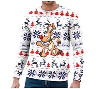 Cardigan d'hiver pour homme - Produits de Noël pour homme en automne et hiver - Pull à capuche avec col rond - Double couche - Flocon de neige - Amusant - Père Noël et sweat-shirt traditionnel, jaune